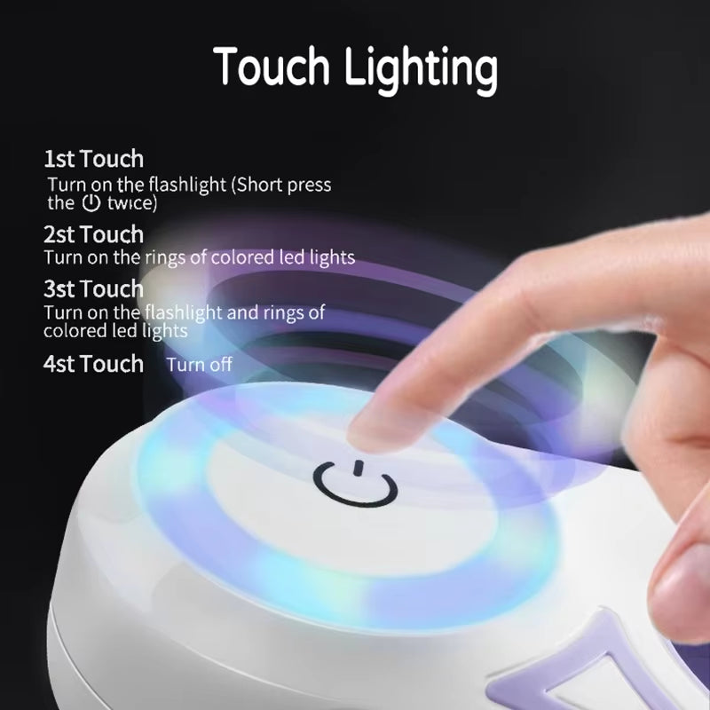 Dog being walked outdoors at dusk on the GlowPaw leash with its LED ring glowing